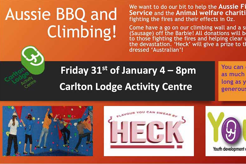 Aussie Bush Fire Fundraiser BBQ and Climbing Event